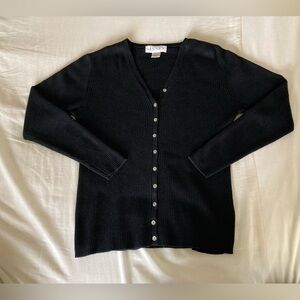 Women’s black ribbed cardigan